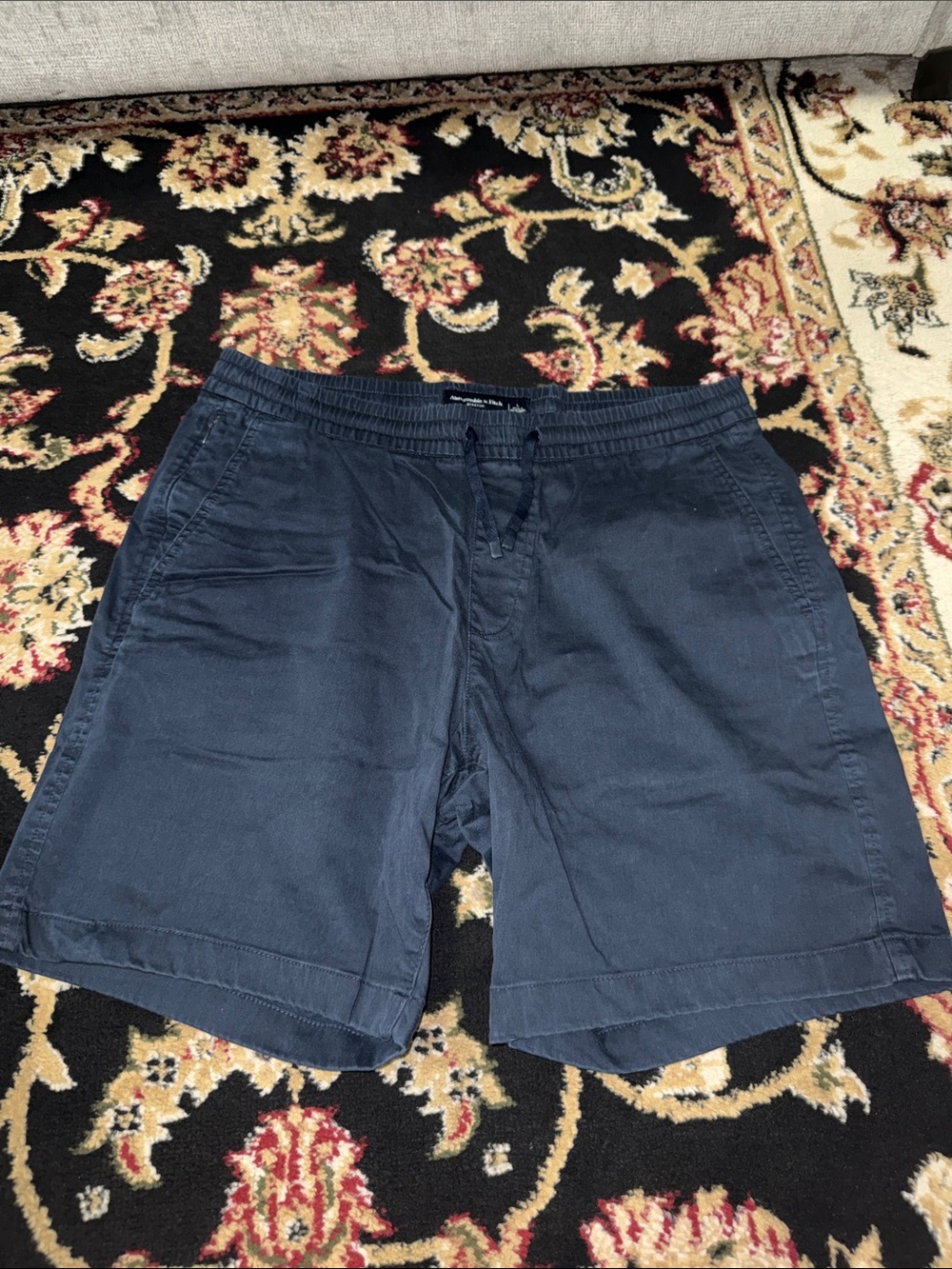 Abercrombie & Fitch Navy Elastic Waist Drawstring Shorts